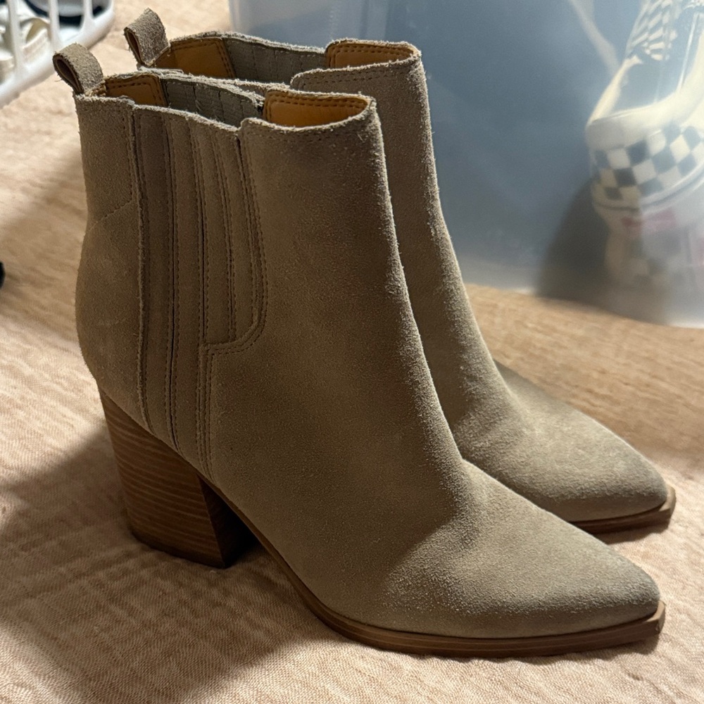 Marc Fisher LTD - Stylish Tan Suede Ankle Boots for Women
